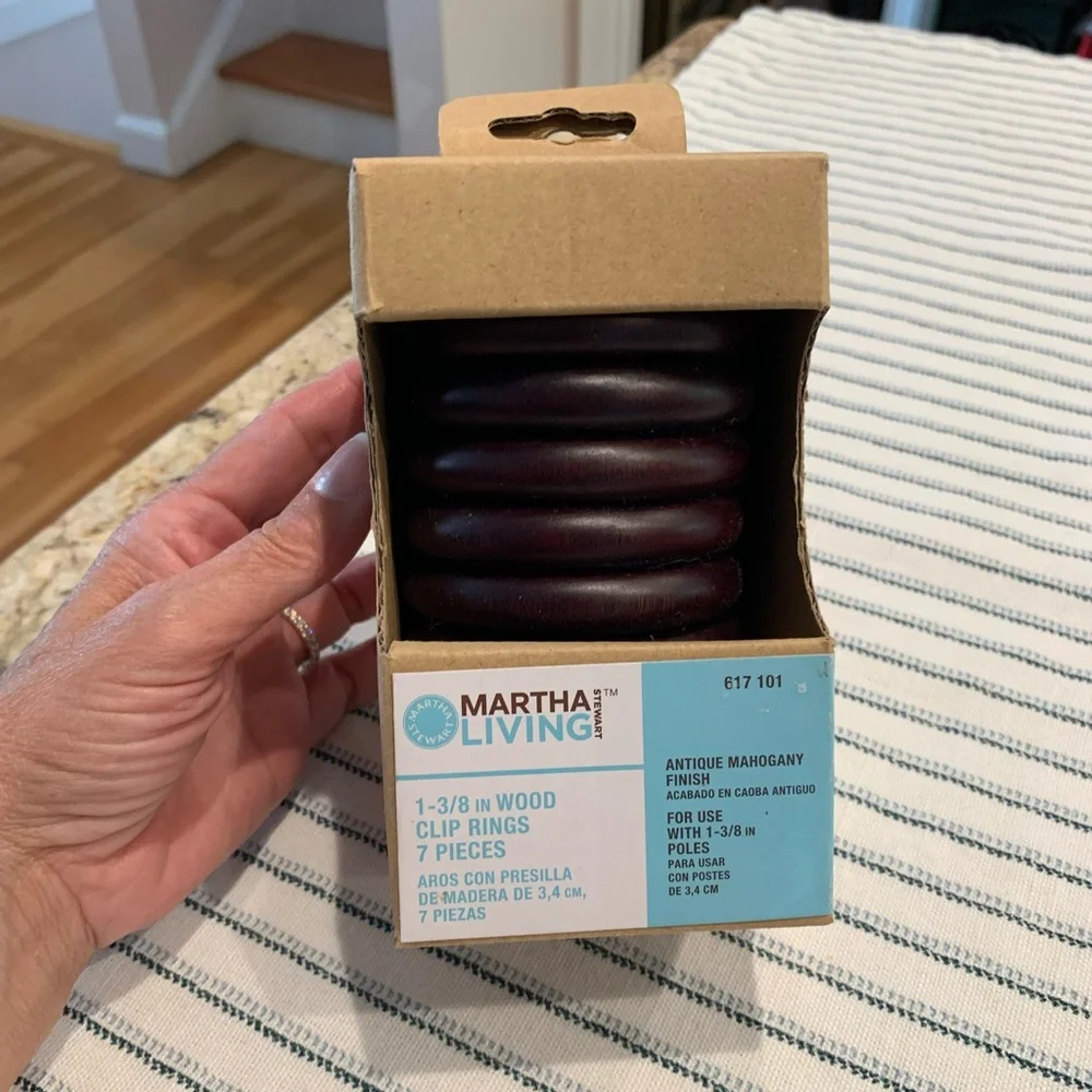 Martha Living Wood Curtains Drapery Clip Rings